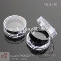 Round clear cap and base compact powder case